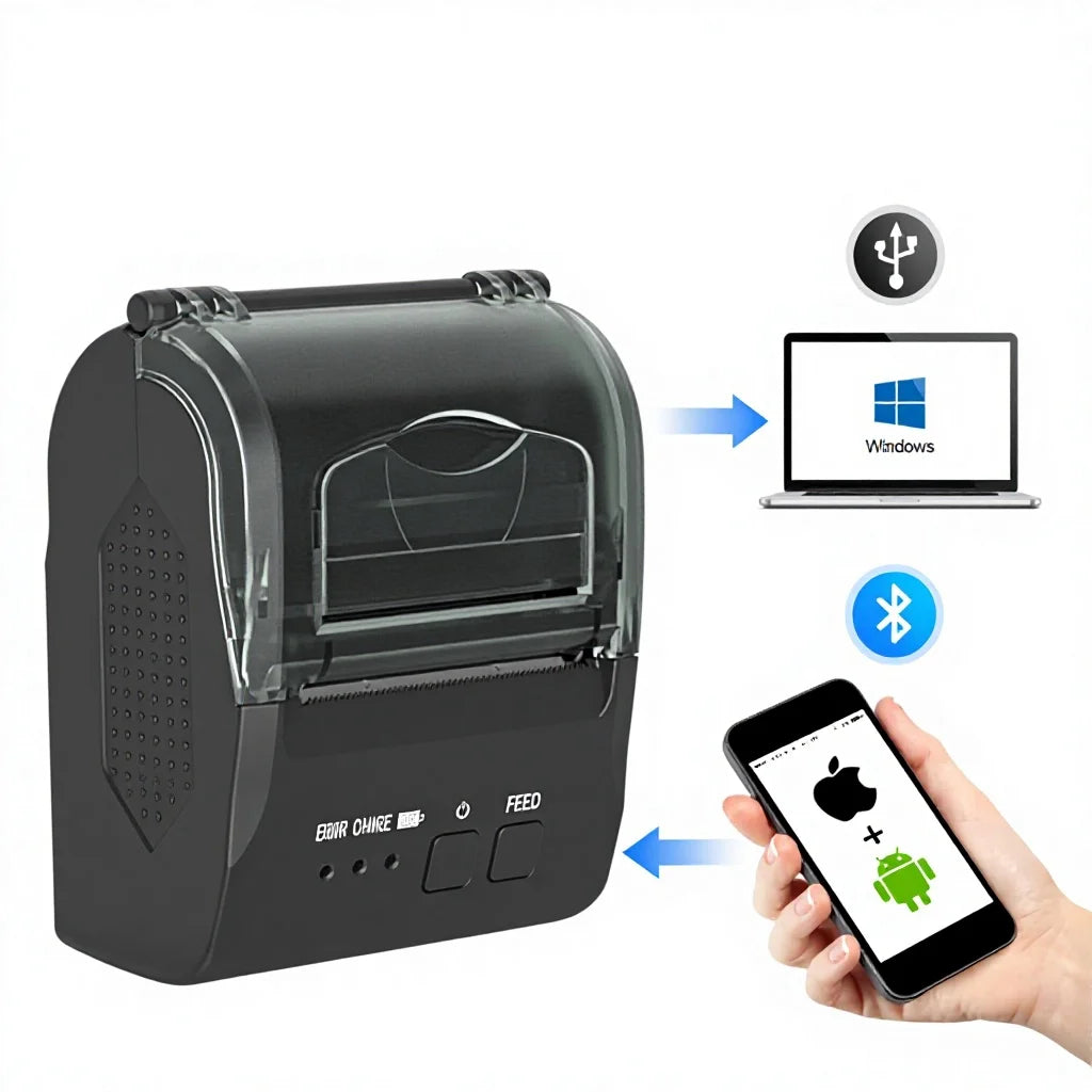 CX58 Portable Mini Handheld Thermal Receipt Printer 58mm Bluetooth Wireless USB for POS Systems
