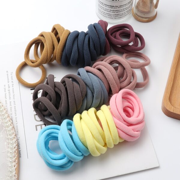 Solid Color Ponytail Holder 50 pcs Set - Image 2