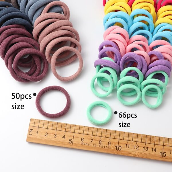 Solid Color Ponytail Holder 50 pcs Set - Image 3